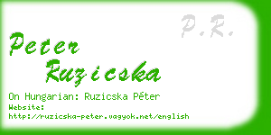 peter ruzicska business card